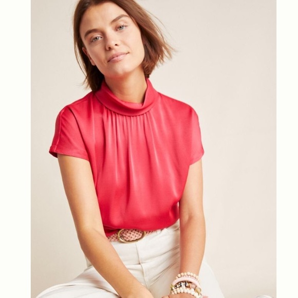 Rebekah Mock Neck Blouse NWT - Picture 1 of 2